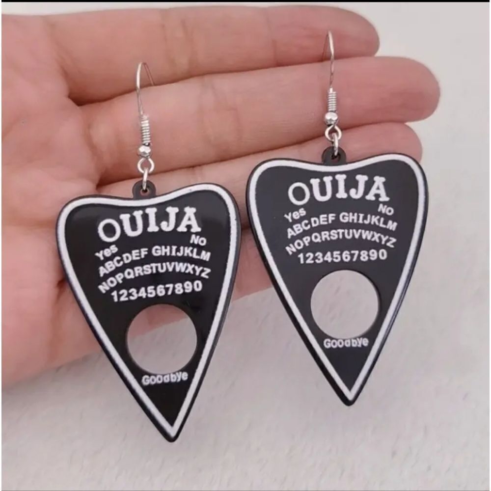 Ouija Planchette Dangle Earrings - Black whimsy, witchy